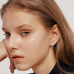8Pcs 4 Styles Hypoallergenic F136 Implant Grade Pure Titanium Hoop Earrings&nbsp;EJEW-BBC0001-86