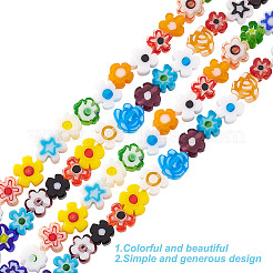 2 Strands Handmade Millefiori Glass Bead&nbsp;LAMP-GO0001-16