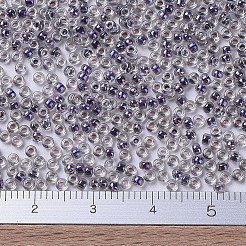 MIYUKIラウンドロカイユビーズ  日本製シードビーズ  11/0  （rr3203)マジックバイオレットライニングクリスタル  2x1.3mm  穴：0.8mm  約50000個/ポンド&nbsp;SEED-G007-RR3203