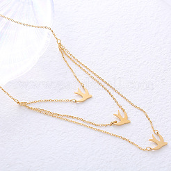 Free Bird Three-Layer Necklace Simple Minimalist Cool Style Collar Chain Jewelry&nbsp;LH7241