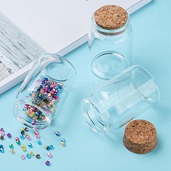 ガラスの瓶のガラスボトルは、コンテナをビーズ  コルク栓付き  ウィッシングボトル  透明  7x4.7cm  穴：3.3のCM  容量：121ml（4.09液量オンス）&nbsp;AJEW-S074-03B