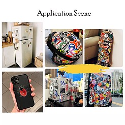 50スタイルのバルーンテーマのペットステッカーセット50個。  DIYスクラップブッキング用の防水粘着デカール  フォトアルバムの装飾  バルーン模様  60~80x34~68x0.1mm  1個/スタイル&nbsp;STIC-P003-02