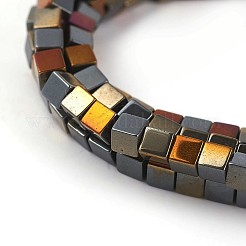 Electroplated Non-magnetic Synthetic Hematite Beads Strands&nbsp;G-P408-N-4x4