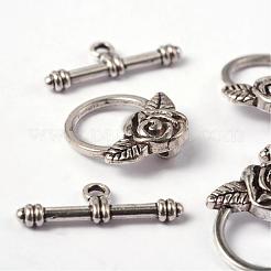 チベット風マンテル  鉛フリー＆カドミウムフリー＆ニッケルフリー  アンティークシルバー  花：18x19mm  バー：4x24mm  穴：2mm&nbsp;LF0026Y-NF
