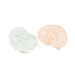 クリアクラックアクリルビーズ  ハート  ミックスカラー  16x21x10.5mm  穴：2.2mm  約215個/500g&nbsp;MACR-K361-30