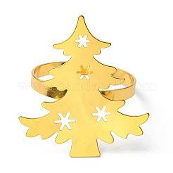 クリスマス用鉄＆合金ナプキンリング  ナプキンホルダー装飾  レストランデイリーアクセシロエス  ゴールドカラー  クリスマスツリー  5mm  内径：38mm  ツリー：54x48mm&nbsp;XMAS-K001-02A