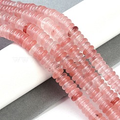 チェリークォーツガラスビーズ連売り  ロンデル  6~6.5x2~2.5mm  穴：1mm  約181~191個/連  15.16~15.35''（38.5~39.1センチメートル）&nbsp;G-Q189-B03-01