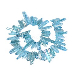 Spray Painted Electroplate Natural Quartz Crystal Points Beads Strands&nbsp;G-Q610-02D