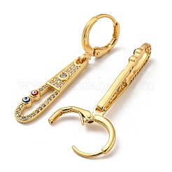 Real 18K Gold Plated Brass Dangle Leverback Earrings&nbsp;EJEW-A033-17G-02