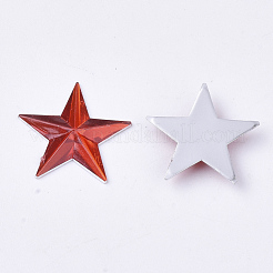 プラスチックカボション  スター  レッド  13x14x1.5mm  約2000個/袋&nbsp;KY-T012-02J