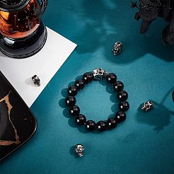 304ステンレススチールビーズ  スカル  アンティークシルバー  14~20x9~13x8.5~13mm  穴：1.5~6mm  10個/箱&nbsp;STAS-UN0008-34AS