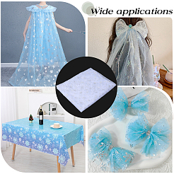 ポリエステル織物  服装アクセサリー  雪の結晶模様  ホワイト  1500mm&nbsp;DIY-WH20025-048A