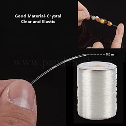 ドイツの弾性水晶の線  ストレッチブレスレットストリング  DIYジュエリービーズストレッチコードのパーツ  透明  0.8mm  約1093.61ヤード（1000m）/ロール&nbsp;OCOR-O001-0.8mm-01