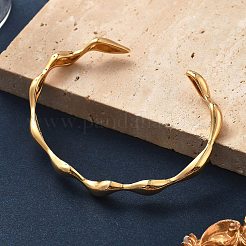 Brass Cuff Bangles for Women&nbsp;BJEW-F482-10G