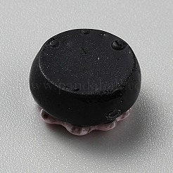 樹脂カボション  電話ケース & イヤリング & キーチェーン アクセサリーの diy  ブラックピンク  ドーナツ  12.5x6.5mm&nbsp;CRES-CJC0009-11G