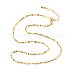 Brass Textured Oval Link Chain Necklaces for Women Men&nbsp;NJEW-F337-04G