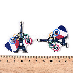 French Theme Printed Wood Pendants&nbsp;WOOD-N016-06