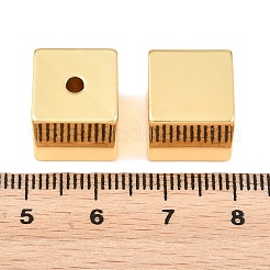 真鍮ビーズ  キューブ  ラックめっき  長持ちメッキ  カドミウムフリー＆鉛フリー  18KGP本金メッキ  12x12x12mm  穴：2mm&nbsp;KK-H292-45G-02