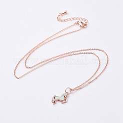 Unicorn Brass Pendant Necklaces&nbsp;NJEW-JN02575-M
