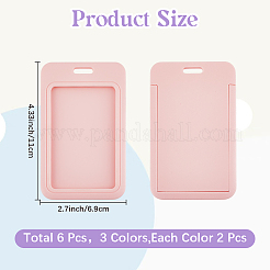 6Pcs 3 Colors Plastic ID Card Holders&nbsp;AJEW-CP0006-60