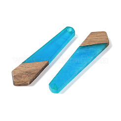 レジン＆ウッドパーツ  ネクタイ型チャーム  ドジャーブルー  49x12x3.5mm  穴：2mm&nbsp;WOOD-F015-05G
