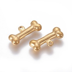304ステンレスペンダント  骨  ゴールドカラー  7.7~9.2x20x4mm  穴：1.5~1.6mm&nbsp;STAS-I105-43G