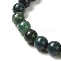 Natural Moss Agate Beaded Stretch Bracelets&nbsp;B072-5