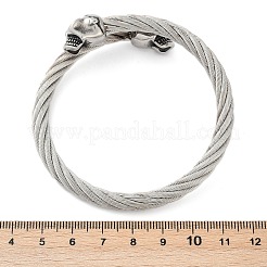 Skull 304 Stainless Steel Twisted Rope Shape Bangles for Women Men&nbsp;BJEW-D304-02AS-02