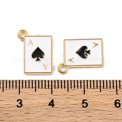 ラックメッキ合金チャーム  エナメル  カドミウムフリー＆ニッケルフリー＆鉛フリー  ゴールドカラー  トランプのチャーム  スペードのエース  ブラック  14.5x11x1.5mm  穴：1.4~1.5mm&nbsp;FIND-M020-05G-02
