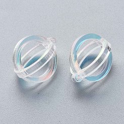 透明なアクリルパーツ  レーザースタイル  ループ  3dリング  透明  20x17.5x17.5mm  穴：1.5mm&nbsp;KY-S163-197