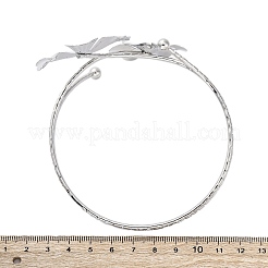 Flower Alloy Arm Cuff Bangles for Girl Women&nbsp;LS-AJEW-A063-01A-P