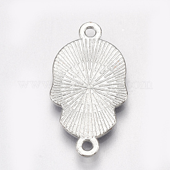 印刷された合金リンクコネクター  エナメル  スカル  プラチナ  ミックスカラー  25.5x13.5x2mm  穴：1.6mm&nbsp;PALLOY-S118-05