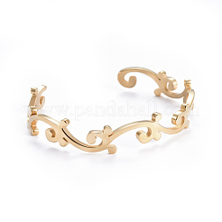 304 Stainless Steel Cuff Bangles&nbsp;BJEW-I277-02G
