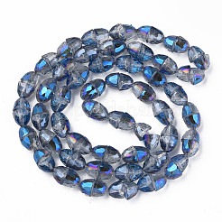 Electroplate Transparent Glass Beads Strands&nbsp;EGLA-N002-35-C06