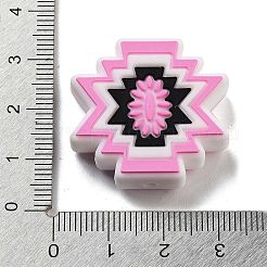 シリコーン焦点ビーズ  DIYの看護ネックレス用  ワームホール  パールピンク  28x29x8mm  穴：2mm&nbsp;LS-SIL-E010-02C