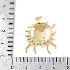 真鍮製エナメルペンダント  丸カン付き  ラックめっき  18KGP本金メッキ  鉛フリー＆カドミウムフリー  長持ちメッキ  ダークオレンジ  27.5x23.5x3.5mm  穴：3.4mm&nbsp;KK-L240-13G