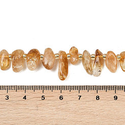 加熱された天然シトリンビーズ連売り  ナゲット  トップ掘削  シードビーズで  11~23x5~8x3~6mm  穴：0.9mm  約52~60個/連  14.57~15.75''（37~40センチメートル）&nbsp;G-L657-F01-01