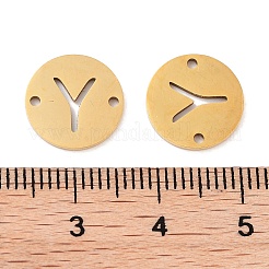 PVD Vacuum Plating 201 Stainless Steel Hollow Flat Round Links&nbsp;FIND-R149-03Y-G