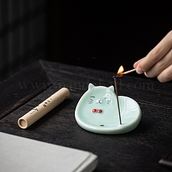 セラミック香炉  猫の形をした香炉  ホームオフィス茶屋禅仏教用品  ライトシアン  93x71x45mm&nbsp;PW-WG6BB4E-01