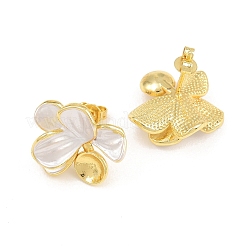 Brass Enamel Stud Earring Findings&nbsp;KK-CBA58F9-01G-04