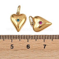 304 Stainless Steel with Rhinestone Pendants&nbsp;STAS-Z152-02G