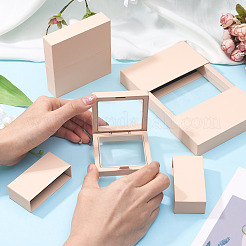 3 Bags 3 Styles Square Transparent PE Thin Film Suspension Jewelry Display Box&nbsp;CON-TA0001-38D