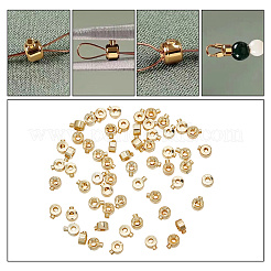60個の真鍮つぶし玉  ニッケルフリー  コラム  14KGP本金メッキ  4x3x2.5mm  穴：0.6mm&nbsp;KK-AR0003-26