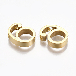304ステンレスペンダント  数  ゴールドカラー  NUM。6  13x10x3mm  穴：1.8mm&nbsp;STAS-T041-09G-6
