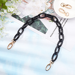 アクリルバッグストラップ  合金カニカンとスイベルクラスプ付き  バッグストラップ用交換アクセサリー用  ブラック  42.5cm&nbsp;FIND-PH0001-78
