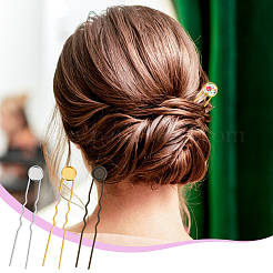 36Pcs 3 Colors Iron Hair Fork Findings&nbsp;IFIN-UN0001-25