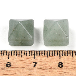 天然石グリーンアベンチュリンビーズ  ピラミッド  9~10.5x10~10.5x10~10.5mm  穴：1.2~1.4mm&nbsp;G-N345-02A-07