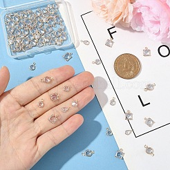 80Pcs 4 Styles Brass Cubic Zirconia Charms Sets&nbsp;ZIRC-YW0001-27