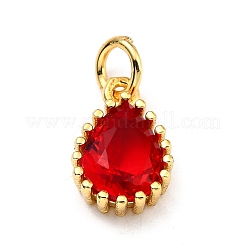 Brass Micro Pave Cubic Zirconia Pendants&nbsp;X-ZIRC-D120-01G-02