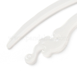 不透明アクリルヘアスティック  フローラルホワイト  180x18.5x4.5mm  穴：1.8mm&nbsp;OHAR-C011-03C